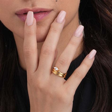 Solitaire Zirconia Gold Ring – PALMONAS