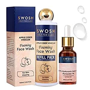 SWOSH Combo Pack Of Apple Cider Face Wash 200 ml With 1% Hyaluronic ...