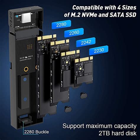 Digitara® M.2 NVME SATA NGFF Enclosure Dual Protocol Gen 2 USB