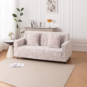 HOKIPO 'Crossline Series' 180 GSM Jacquard Sofa Cover 2 Seater Fully ...