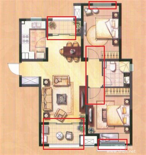 南北通透户型方正二居三居户型图21套（JPG）-建筑户型图-筑龙建筑设计论坛