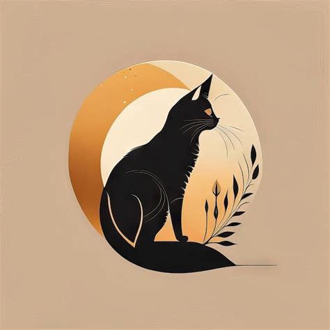 Cat minimalist illustration | Premium AI-generated image
