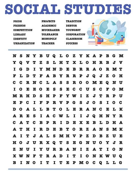 8 Best Social Studies Word Search Printable PDF