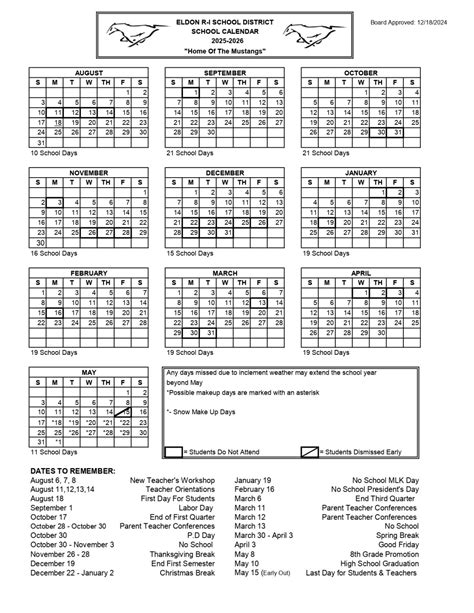Eldon R-I School District MO School Calendar 25-26 Revised [PDF ...