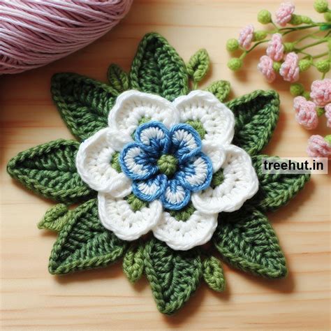 Pastel Pink and Blue Crochet Flower Ideas