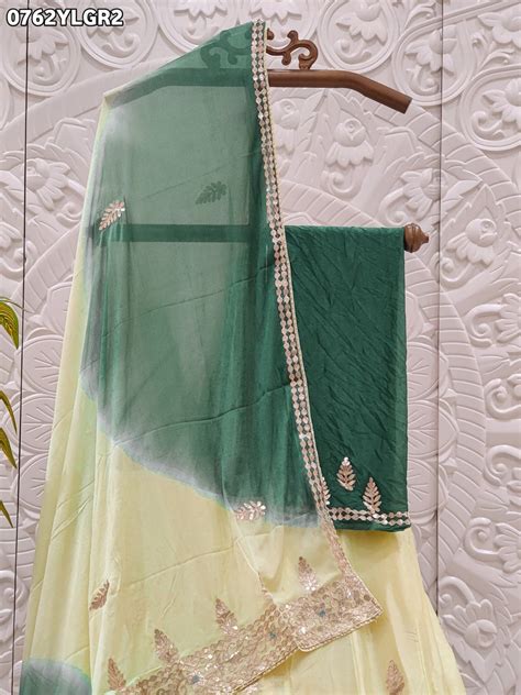 KcPc Pure Chinon Beautiful Jaipuri Bandhej Gotapatti Work Lehenga RAJ ...