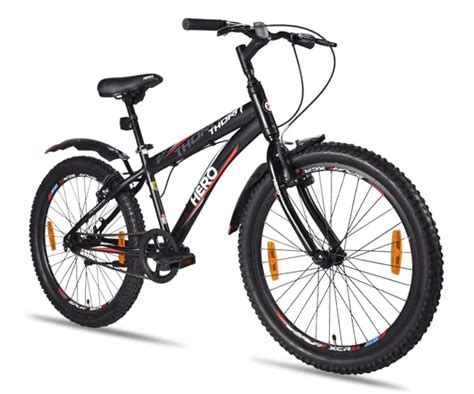 Buy Hero Thorn 24T Bicycle Black Colour for 10+ (Bell and Lock) Online ...