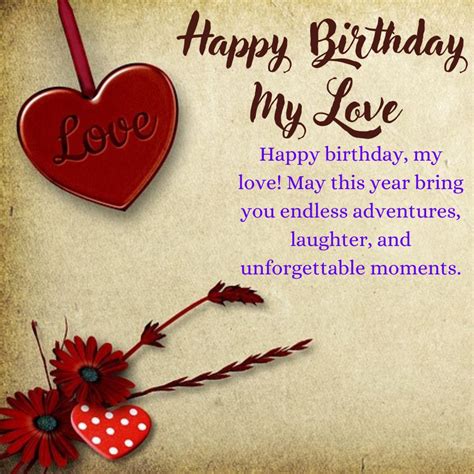 Romantic and Heartfelt Happy Birthday My love Images with Wishes and Quotes