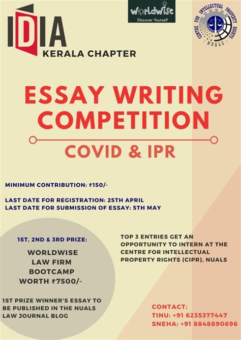 ESSAY WRITING ON IPR : PRIZES BY WORLDWISE’S LAW FIRM BOOT CAMP – IDIA ...