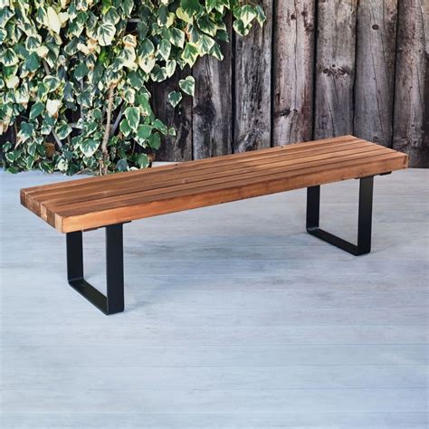 Wood Entryway Bench With Metal Legs at Sharlene Burcham blog