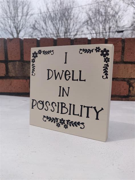 Emily Dickinson Quote Wood Sign: I Dwell in Possibility - Etsy