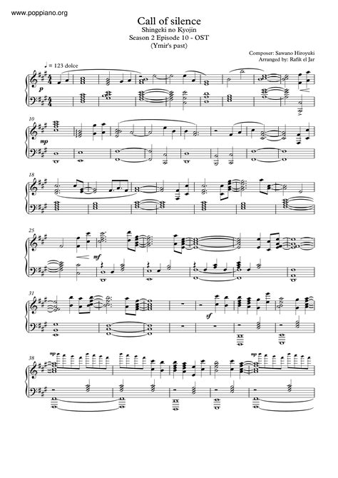 Hiroyuki Sawano-進撃的巨人 - Call Of Silence Sheet Music pdf, -進撃の巨人 - Call Of Silence 악보 - Free ...