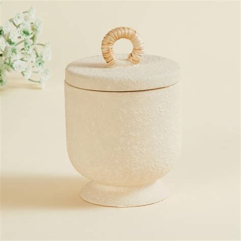 Buy Marshmallow Sandstone Canister from Home Centre at just INR 799.0