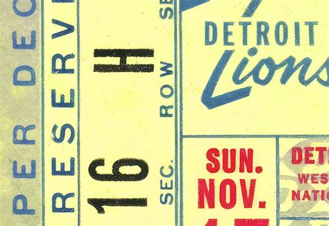 1963 DETROIT LIONS Ticket Stub Print - Vintage Football Decor, Football Print, Football Poster ...