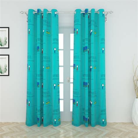 Buy Happiness Printed Door Curtain Pair - 135 x 225 cm from Home Centre ...