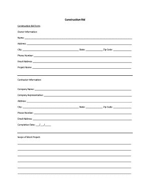Construction Scope Of Work Template Forms - Fillable & Printable ...