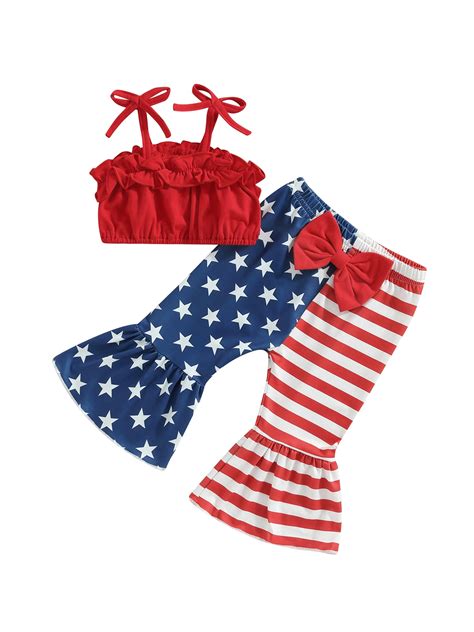 Bagilaanoe 4th of July Clothes for Newborn Baby Girls Sleeveless ...