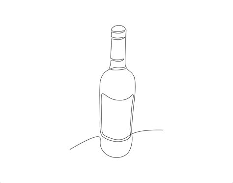 Continuous Line Drawing Of Wine Bottle. One Line Of A Bottle Of Wine ...