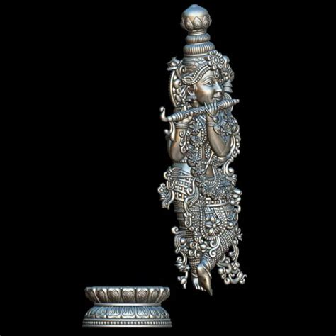Lord Krishna Idol 3D Model - Add Divine Artifacts To Your Collection