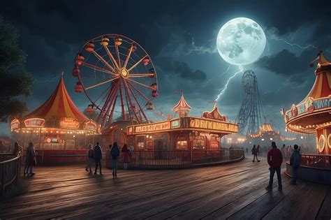 Spooky amusement park 3d rendering | Premium AI-generated image