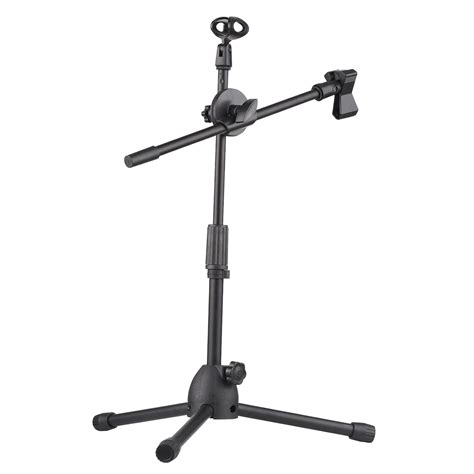 Adium Dual Purpose Microphone Tripod Stand with 2 Mic Clips Adjustable ...