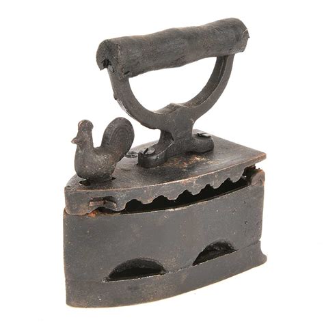 Old Collectible Coal Iron Charcoal Cast Iron with Chicken Latch Rooster ...