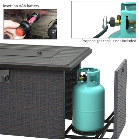 Buy ALAULM 7 Pieces Patio Furniture Sectional Sofa with Fire Pit Table ...