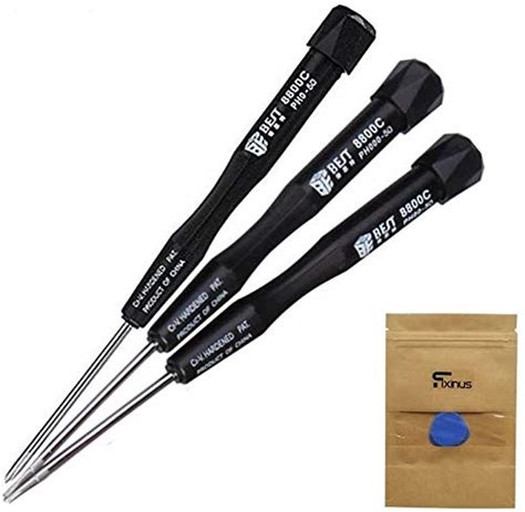 Set of 3 Phillips Screwdrivers PH0 PH00 PH000 with Antislip Plastic ...