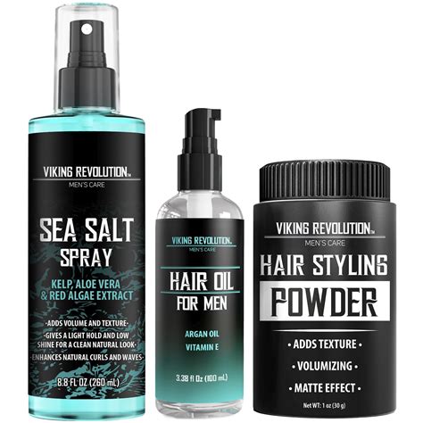Viking Revolution Sea Salt Spray for Hair Men (8fl oz), Hydrating Hair ...