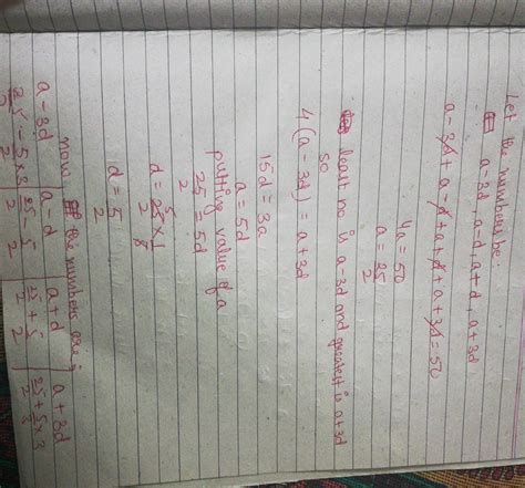 Find four number in AP whose sum is 50 and the greatest number is ...