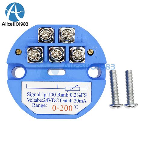 Buy RTD PT100 DC 24V Temperature Sensors Transmitter -50-150℃ 0-200° 0 ...