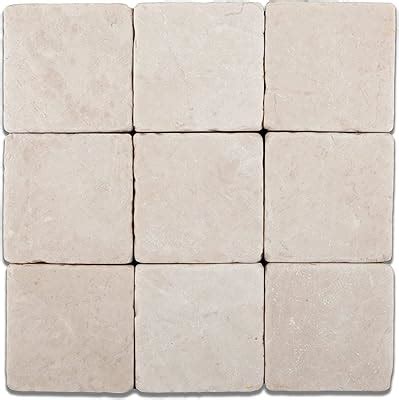 Oracle Botticino Fiorito 4 X 4 Tumbled Marble Floor Tile India | Ubuy