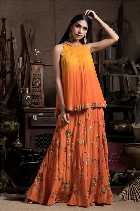 Yellow Tunic with Embroidered Palazzo Pants | Pallavi Jaipur