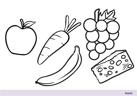 Nutritious Food Coloring Pages Food Coloring Pages For Kids & Adults