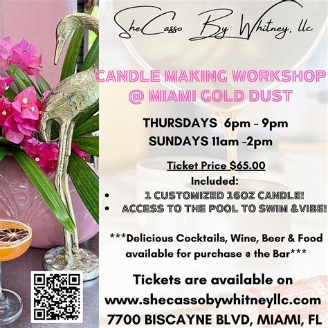 Candle Workshop @ Gold Dust Miami SUNDAY 07/28/2024 w/option to SWIM ...