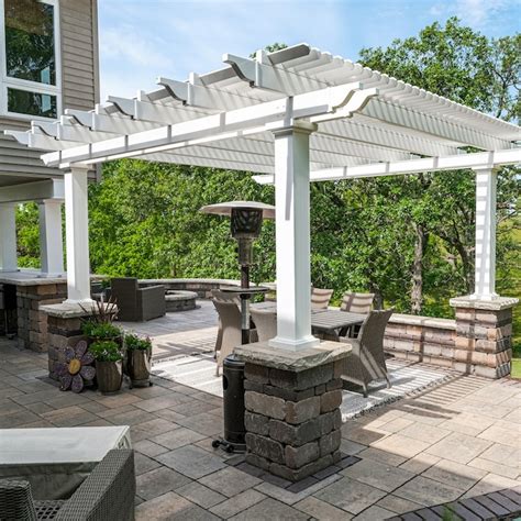 Modern Pergola Kits 16-ft W x 12-ft L x 10-ft H White Vinyl ...