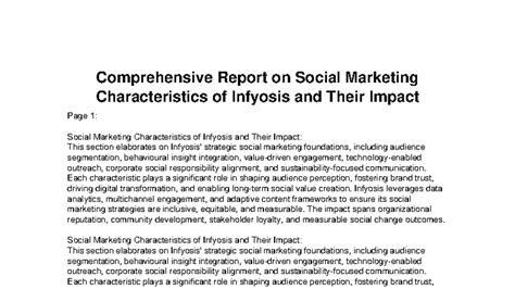 Social Marketing Characteristics of Infyosis: A Comprehensive Analysis ...