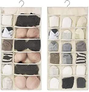 KHANAK Plastic 30 Pockets Double Sided Clear Hanging Bag Underwear Bra ...