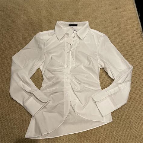 ZARA long sleeve white Shirts Condition: brand new,... - Depop