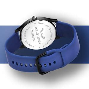 LOUIS DEVIN Blue Silicone Strap Analog Wrist Watch for Men (Blue Dial ...