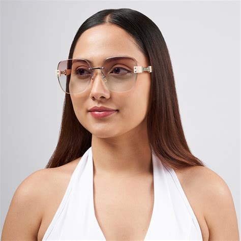 Viva Square Oversized Sunglasses featuring a Silver Frame, Ombre Lense ...