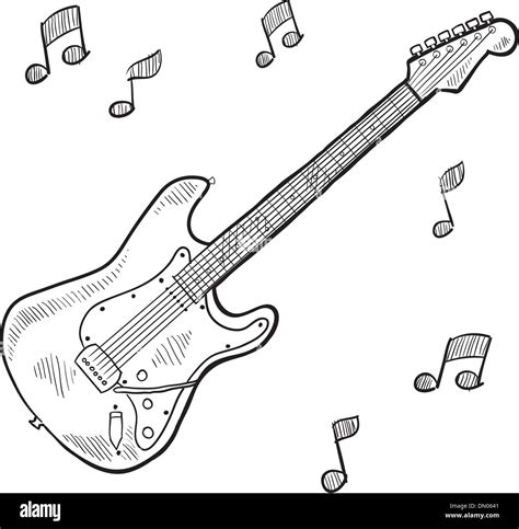 Electric guitar sketch Stock Vector Image & Art - Alamy