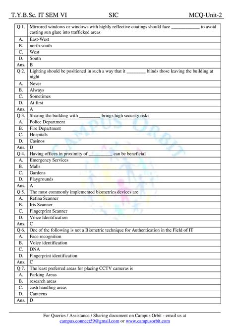 MU Science Bscit TY Bscit Sem 6 USIT602 2020-12-14 MCQ 2 Unit - For ...
