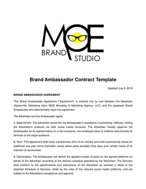Branding Agreement Template