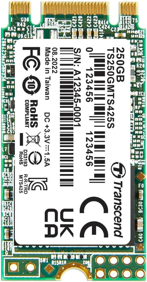 Amazon.in: Buy Transcend 250GB M.2 SSD 425S SATA III 6Gb/s M.2 2242 ...
