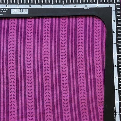 Pure Cotton Dabu Purple With Leaves Creeper Border Hand Block Print Fa ...