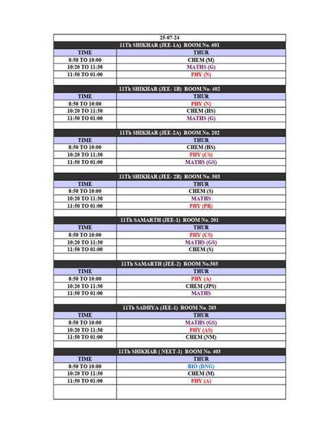 Image result for Day Time Table Chart