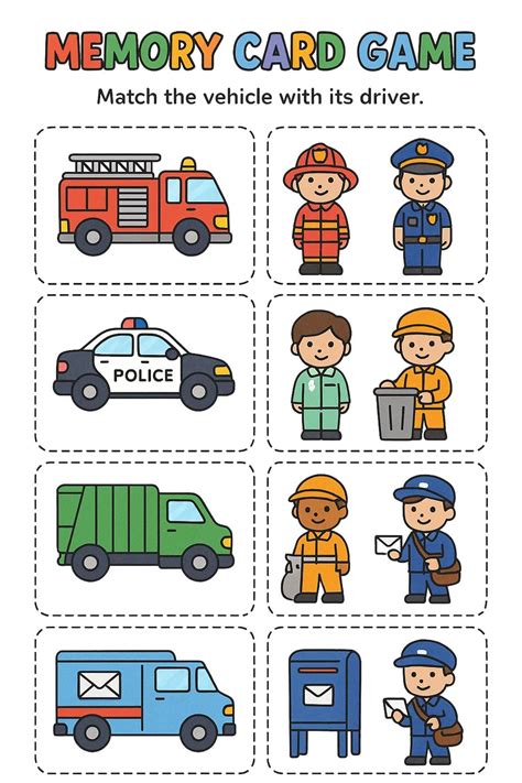 Memory Card Game Worksheet - Download & Print Now!