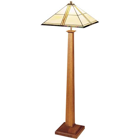 Stickley Mission 106368212 Square Base Floor Lamp with Art Glass Shade ...