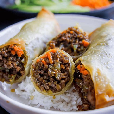 Crispy Korean Ground Beef Egg Rolls Recipe for Family Dinner - Healthy ...
